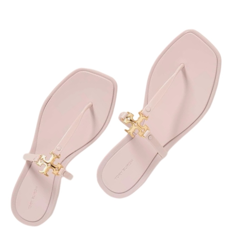 One Season Old Tory Burch Women's Roxanne Jelly Sandals, Meadowsweet/Gold, 8…